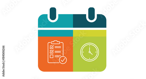Digital Agenda: A vibrant and illustrative digital calendar icon, representing scheduling, time management, and task organization.