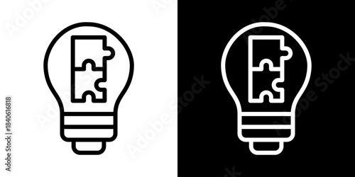 Problem Solving Icon Of Line Black And White Style Vector Illustration
