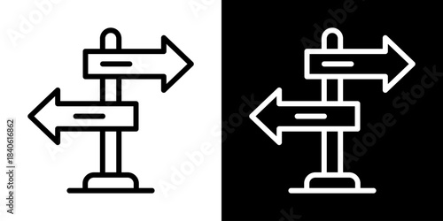 Decision Icon Of Line Black And White Style Vector Illustration
