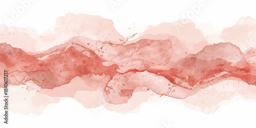 Abstract watercolor background with a pink watercolor heart texture slice of raw pink beef