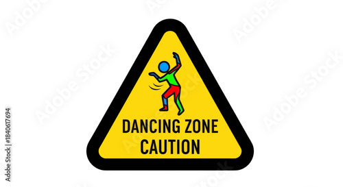 Dancing Area Caution Icon Displaying Safety Warning Sign For Dance Floors