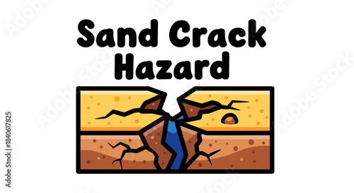 Danger Of Sand Crack Hazard Icon Graphic On White Background Visualization