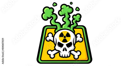 Danger Symbolizing Toxicity, Poison, and Hazards in Illustrative Style