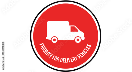 Delivery Priority Sign, Shipping Logo Icon For Commercial Transportation Illustration