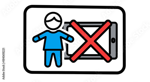 Digital Device Restrictions Illustrated: A Symbolic Representation of Screen Time Regulation