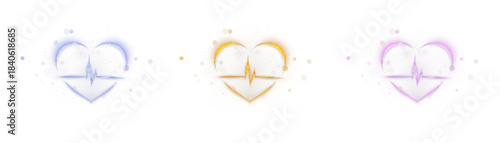 Radiant heart shape frame with shimmering fairy dust bursts. Design element for Valentine's Day. Vector for web design and illustrations.	
