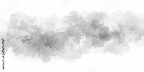 Abstract white smoke texture on black background like a cloud or steam explosion