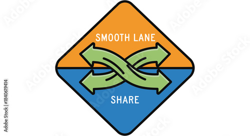 Crossroad Sign Representing Smooth Collaboration and Sharing for Enhanced Efficiency