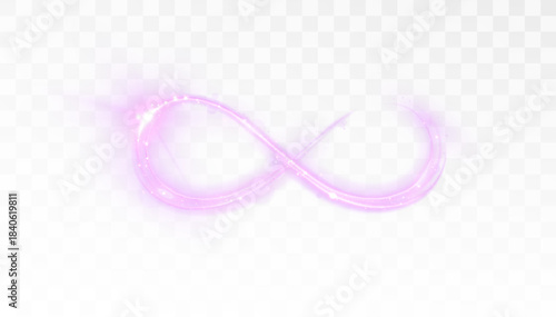A bright glowing infinity symbol on a white background. Vector abstract elements for digital design, modern presentations, posters, and interfaces.