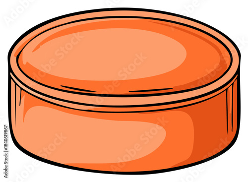 Round orange storage container for food storage, food safety and food protection