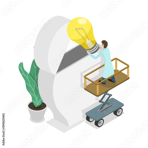 3D Isometric Flat Vector Illustration of Psychology, Mental Health Awareness. Item 2