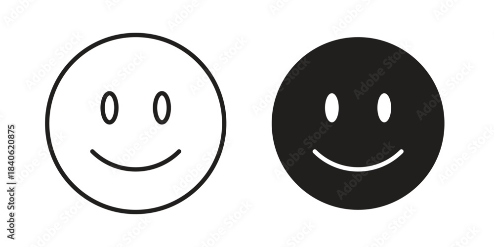 Fototapeta premium Smile icon designs collection for mobile, ui, web.