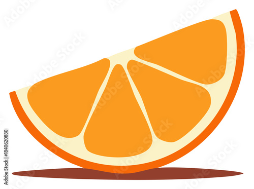 Fresh vibrant orange fruit slice illustration with juicy pulp and bright citrus peel