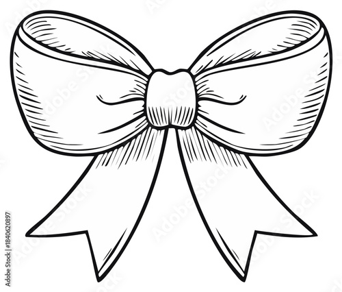 Hand Drawn Elegant Bow Ribbon Illustration