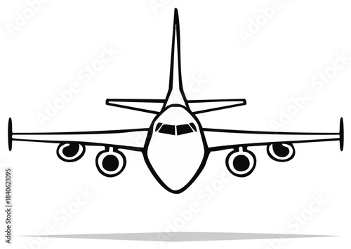 Airplane Illustration Passenger Airliner Overhead View Simple Design