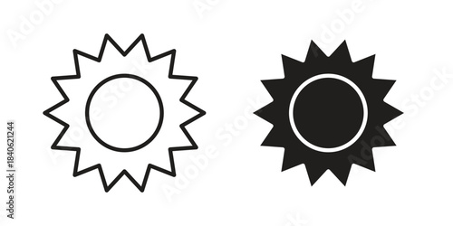 Sun icon designs collection for mobile, ui, web.