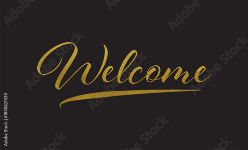 welcome text on black background