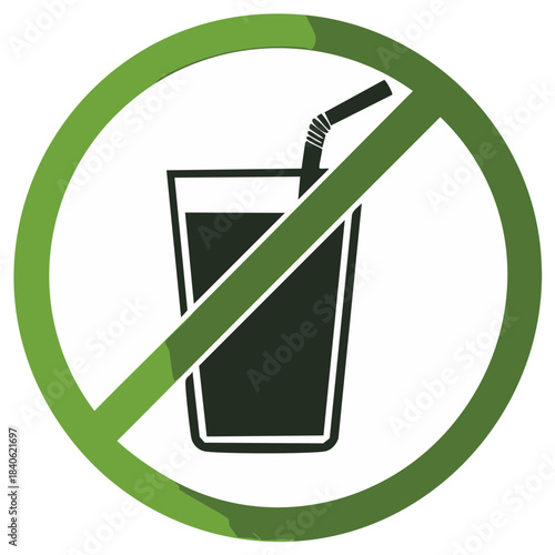 No straw policy icon promoting environmental responsibility and sustainability