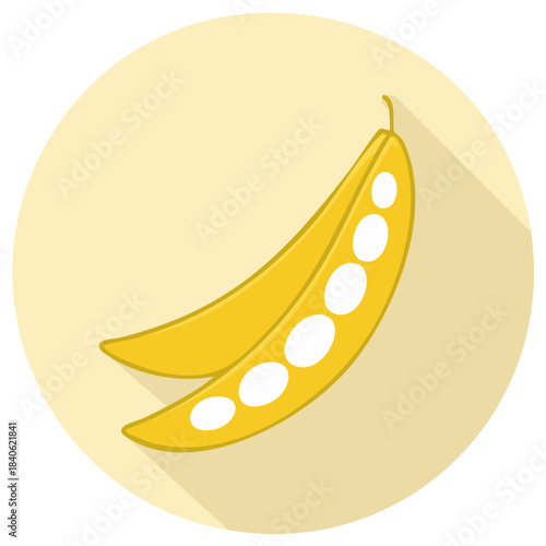 Yellow Wax Beans Flat Vector Icon, Vegetarian Food Illustration