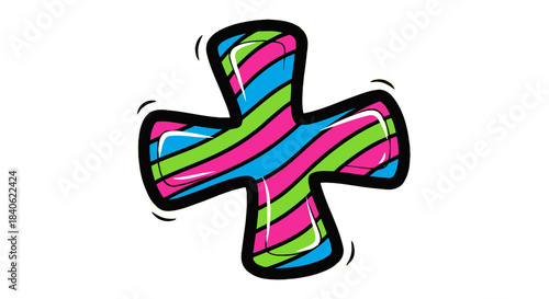 Colorful Plus Symbol Vector Illustration On White Background Perfect For Design