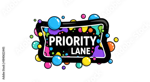 Colorful Priority Lane Graphic, Illustrating Efficiency, Prioritization, and Organized Paths