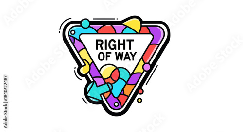 Colorful Right Of Way Design Element For Transportation And Road Safety Projects