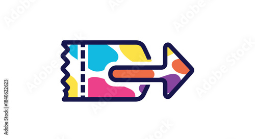 Colorful Ticketing System: Forward Progression Concept with Creative Visual Appeal