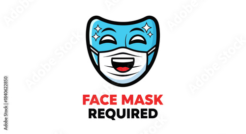Compelling Illustration Announcing Face Mask Protocols for Public Safety Compliance