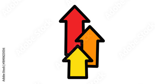 Colorful Arrows Pointing Upward Representation Of Progress, Success and Growth Visuals