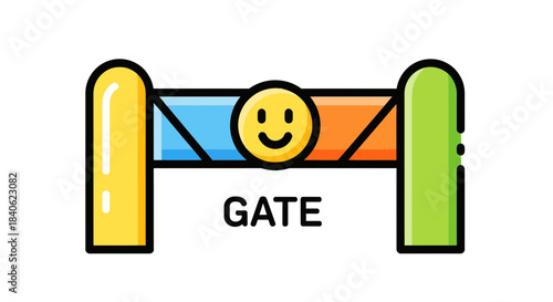 Colorful Barrier Icon Representing Joy and Access With Positive Visual Appeal