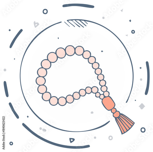 Minimalist spiritual prayer beads with tassel a symbol of devotion and meditation