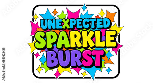 Colorful Explosion Pop Art Signage for Unexpected Sparkle Burst Messages and Events