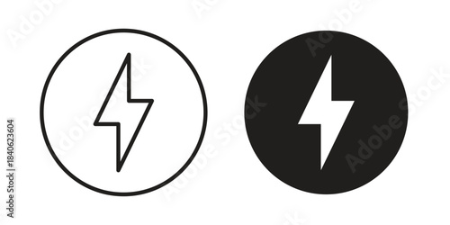 Thunder bolt icon designs collection for mobile, ui, web.