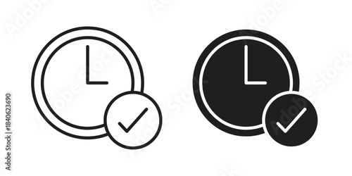 Time check icon designs collection for mobile, ui, web.