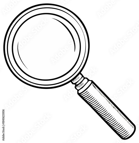 Magnifying glass illustration showing the concept of search and finding