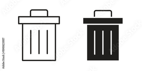 Trash icon designs collection for mobile, ui, web.