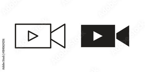 Video camera icon designs collection for mobile, ui, web.