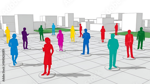Colored People Vector Set for Urbanism and Architecture Models