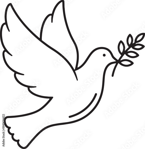 pigeon birds flying illustration Peace dove icon vector clean line art simple freedom hope symbol design for social unity and awareness graphics