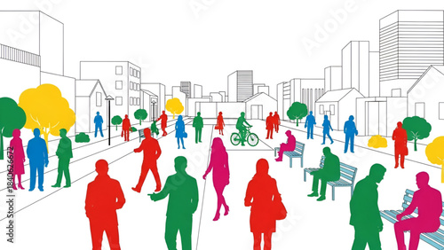 Digital Model People in Color | Architecture and Urbanism Vector