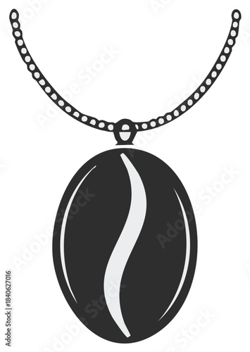 Stylish coffee bean pendant jewelry with beaded chain, an elegant accessory crafted for coffee lovers and fashionable individuals.