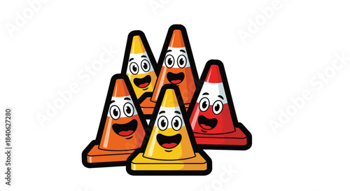 Cheerful Traffic Cones: A Playful Representation of Road Safety and Friendly Guidance