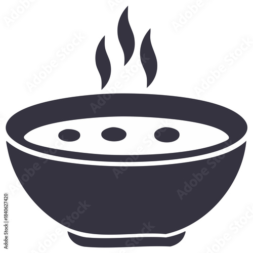 Steaming Bowl of Soup With Bubbles and Wisp of Steam