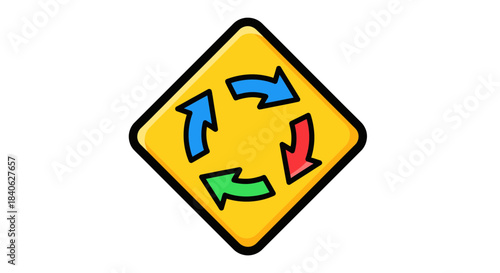Circular Design with Colorful Arrows Displaying Reoccurrence and Environmental Stewardship