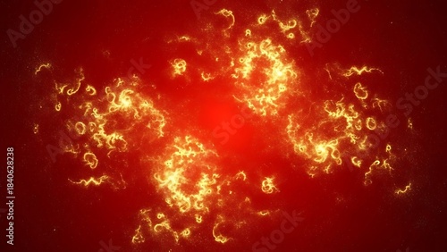 Wallpaper Mural Vivid Red and Gold Explosive Firework Burst with Sparkling Intricate Details Torontodigital.ca