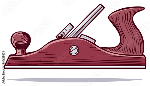 Hand plane vector illustration for woodworking, carpentry and DIY projects