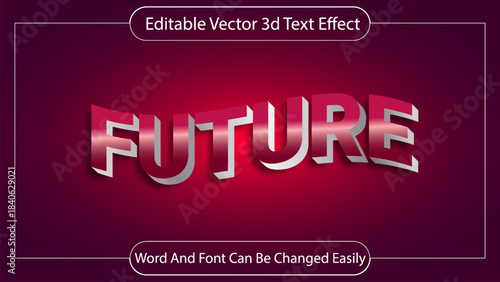 Future 3d text effect with editable vector graphic