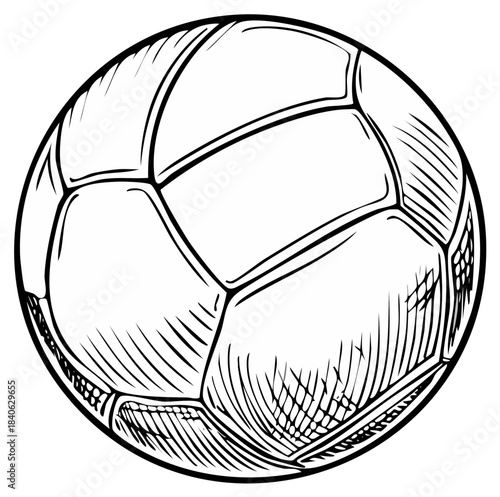 Hand Drawn Soccer Football Ball Sport Game Illustration