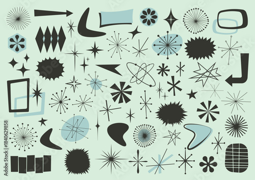 Atomic style vector Pack of different shapes from the fifties - Part 2