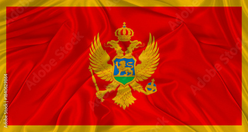 Obraz na płótnie Montenegrin flag with fabric texture